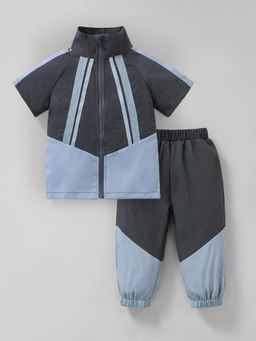 Hopscotch - Colour Block Sporty Shirt With Jogger