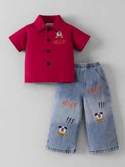 Hopscotch - Embroidered Shirt With Denim Jeans