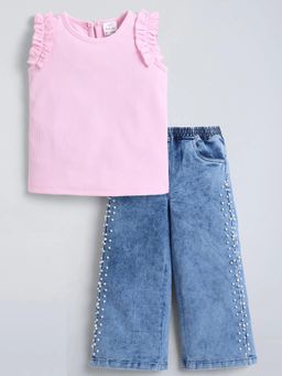 Hopscotch - Ribbed Top and Denim Jeans