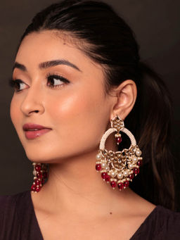 Amreli Jaipur - Kundan Pearl Chandbalis Earrings