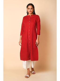 Barara Ethnic - Solid Corduroy Kurta