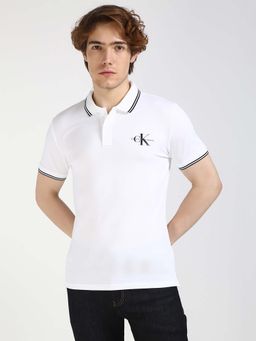 Calvin Klein - Jeans Men Solid White Polo T-Shirt