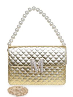 ESBEDA - Gold Personalized Alphabet M Turtle Quilted Handbag for Women