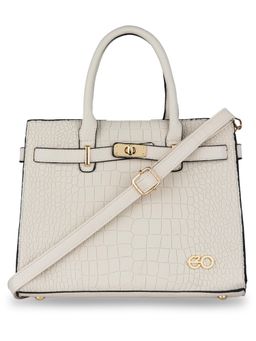 E2O - Stylish White Textured Satchel Bag For Women's