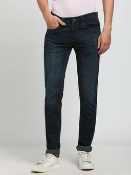 Turtle - Men Cotton Stretch Straight Fit Dark Green Jeans
