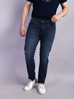 Turtle - Men Cotton Stretch Straight Fit Blue Jeans