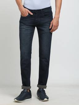 Turtle - Men Cotton Stretch Straight Fit Blue Jeans