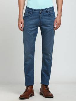 Turtle - Men Cotton Stretch Straight Fit Denim Blue Jeans
