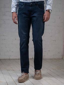 Turtle - Men Cotton Stretch Straight Fit Blue Jeans