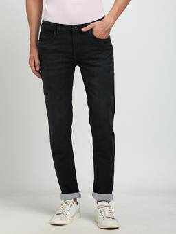 Turtle - Men Cotton Stretch Straight Fit Black Jeans