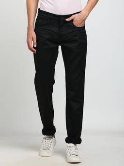 Turtle - Men Cotton Stretch Straight Fit Black Jeans