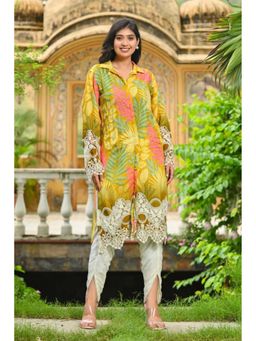 Autumnlane - Multi-Colour Bodhi Maize Premium Kurta with Dhoti