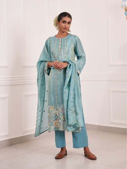 Autumnlane - Blue Gaurisha Kurta with Pant and Dupatta