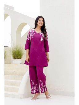 Autumnlane - Purple Mahua Cameo Cotton Co-Ord Set