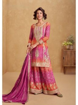 Autumnlane - Multi-Colour Mangal Kurti with Palazzo and Dupatta