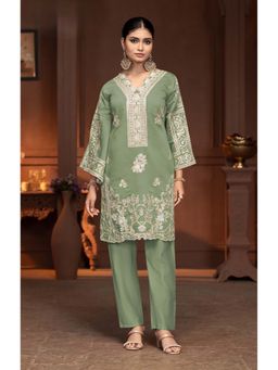 Autumnlane - Green Mayuri Moss Embroidery Co-Ord Set