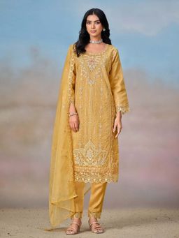 Autumnlane - Yellow Mayuri Kurta with Pant and Dupatta