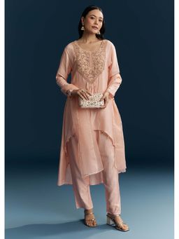 KALKI FASHION - Pink Silk Kurta with Inner, Pant and Dupatta