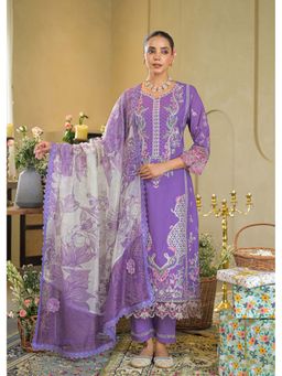 Autumnlane - Purple Vastra Maya Embroidery Kurta with Pant and Dupatta