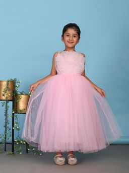 Toy Balloon Kids - Baby Full Length Girls Party Wear Pink Gown