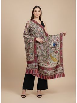 MUFFLY - Women Multicolour Artistic Paisley Bamboo Silk Stole