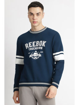 Reebok - Men Navy Blue Printed Sweatshirt