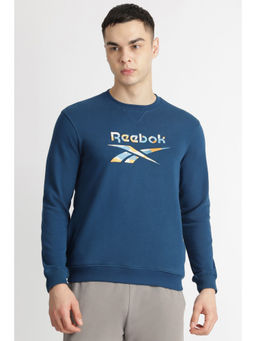 Reebok - Men Navy Blue Printed Sweatshirt