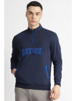 Reebok - Men Navy Blue Solid Sweatshirt