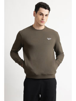 Reebok - Men Brown Textured Sweatshirt