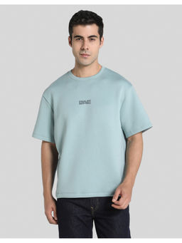 American Eagle - Men Blue Solid Crew Neck T-Shirt