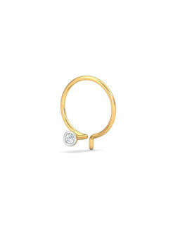 KuberBox - Bezel 2 Cent Nose Pin 18K Gold