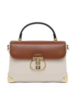Akiki London - Women Westminster Small Satchel White/Tan (S)