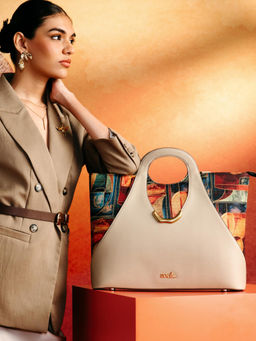 Zouk - Beige Ivana Women Office Bag In Sapphire Print