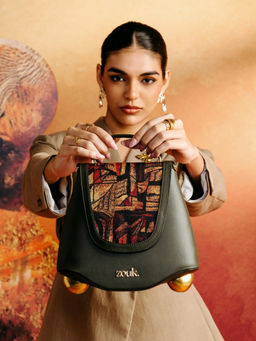 Zouk - Olive Svara Top Handle Sling Bag In Midas Print (M)