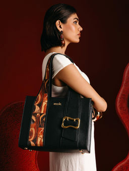 Zouk - Black Kalki Women Office Bag In Auric Print