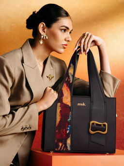 Zouk - Black Kalki Women Office Bag In Quartz Print