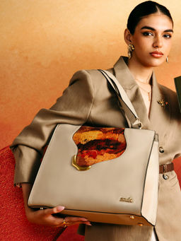 Zouk - Kanak Structured Office Bag In Citrine Print