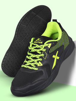 Vector X - Unisex Luminous Tennis/Badminton Court Shoes Black & Green