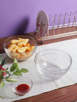 Uniglass - Stackable Glass Bowl Lead Free Tranparent 1070ml Set of 6