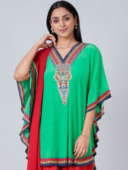 First Resort by Ramola Bachchan - Green Embellished Tunic
