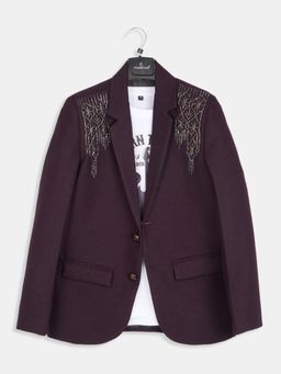 CHARCHIT - Boys Regular Fit Handwork Blazer And T-Shirt