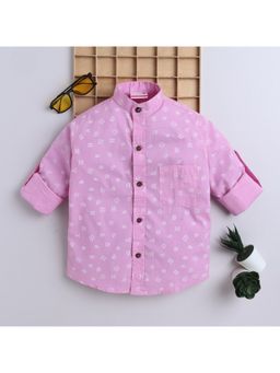 BAATCHEET - Cotton Full Sleeves Alpahbate Printed Shirt -Pink