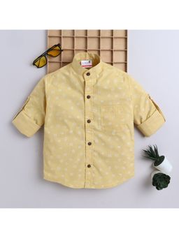 BAATCHEET - Cotton Full Sleeves Alpahbate Printed Shirt -Yellow