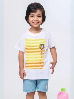 ZACH & KIKI - Summer Surf T-Shirt-White