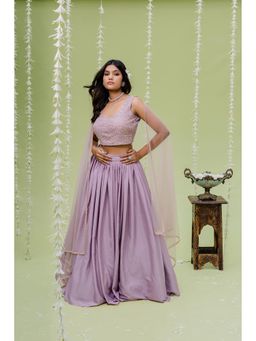 Redpine Designs - Lavender Embellished Lehenga with Blouse and Dupatta (Set of 3)