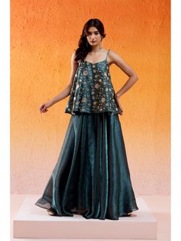 Redpine Designs - Teal Blue Top with Sharara (Set of 2)