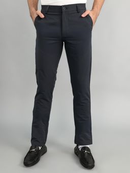 Monte Carlo - Men's Slim Fit Solid Trouser-Charcoal