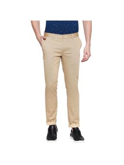 BASICS - Tapered Fit Tannin Printed Stretch Trouser