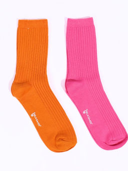 Thela Gaadi - Multi-Color Solid Pair of Sockss
