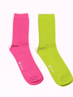 Thela Gaadi - Multi-Color Solid Pair of Sockss